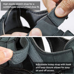 KEENPACE Men's Fisherman Leather Sandals Summer Outdoor Sport Beach Hiking Casual Dress Sandles With Comfortable Memory Foam Adjustable Back Strap Closed Toe