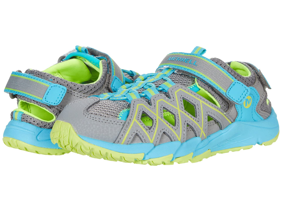 Merrell Girl's Hydro Quench (Toddler/Little Kid/Big Kid) Grey/Turquoise Leather/Mesh 5 Big Kid M