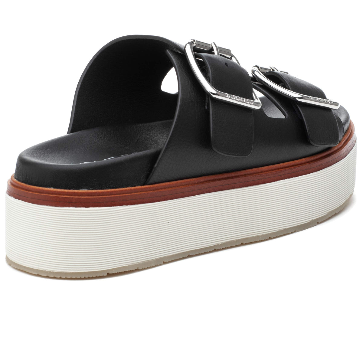 J/Slides Women's Bowie Sandal Black Leather Size 8.5