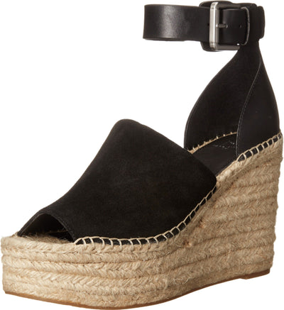 Marc Fisher LTD Adalyn Espadrille Wedge Black Suede 10