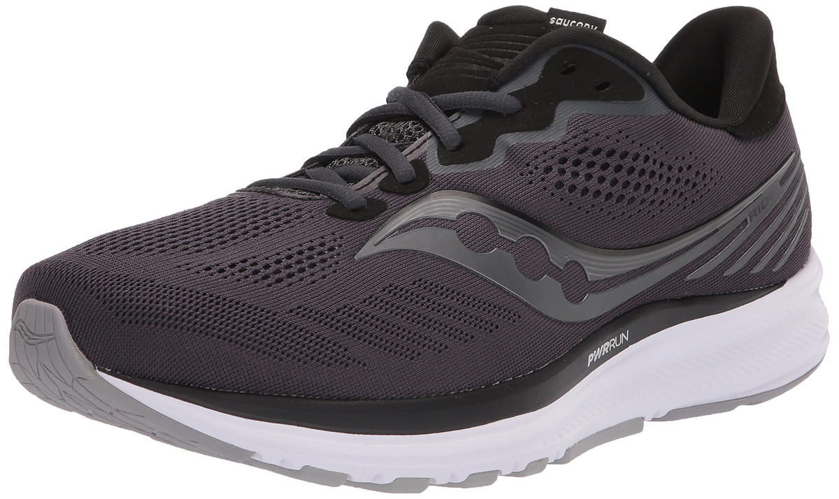 Saucony Women's Ride 14 Running Shoe, CHARCOAL/BLACK, 9.5 Wide