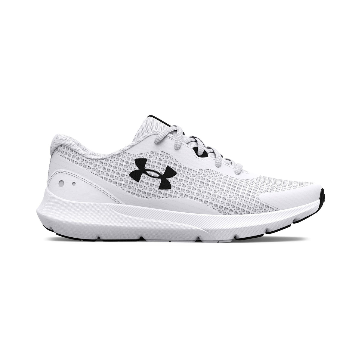 Under Armour Women's Surge 3 Running Shoe, White (100)/Black, 9