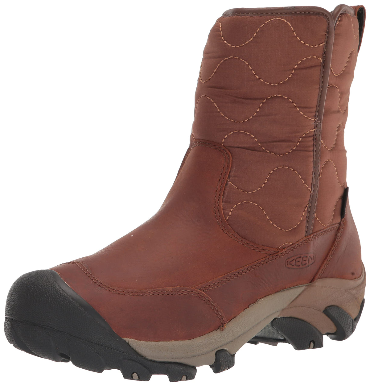 KEEN Women's Betty Boot Pull On Waterproof Insulated Snow, Brown/Black, 9.5