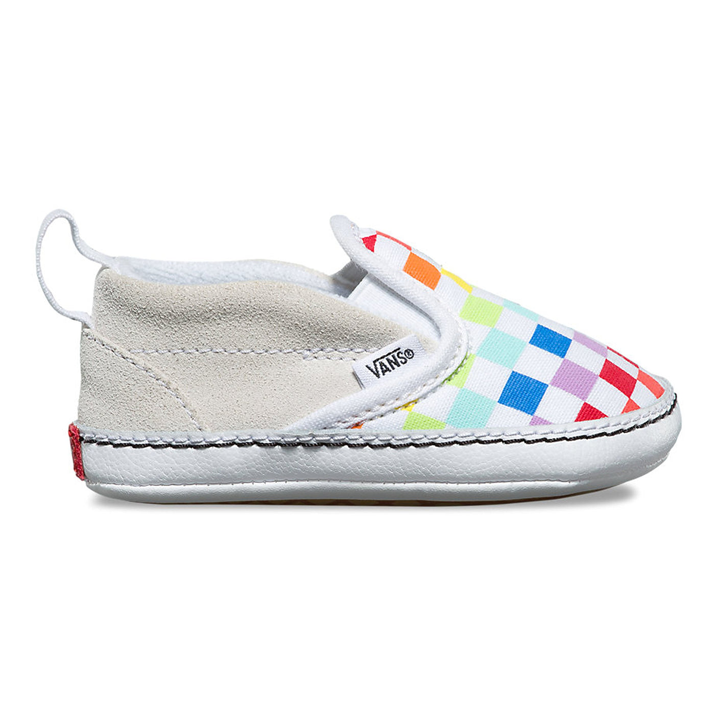 Vans Infant Slip-On V Crib (Checkerboard) Rainbow/True White VN0A2XSLU09 Infant Size 1