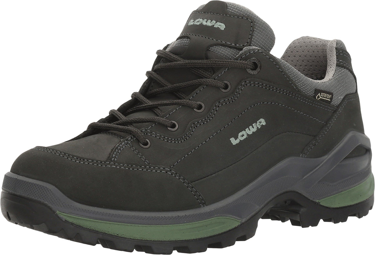 LOWA Womens Renegade Gore-Tex Lo Graphite Jade Nubuck Shoes - 6 US