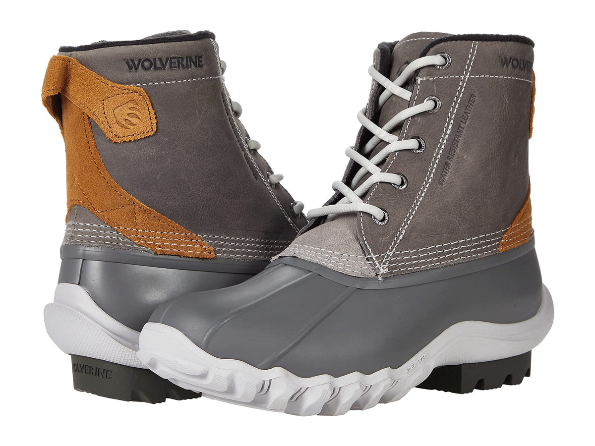 WOLVERINE Women's Torrent Waterproof Duck Boot, Black Heather, 5.5