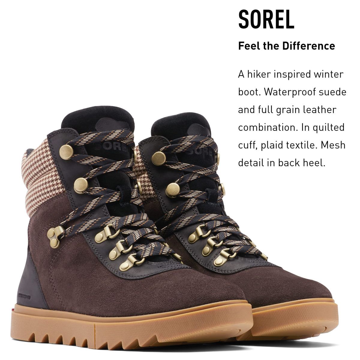Sorel Women's Joan of Arctic Next Lite Hiker Boot — Waterproof Leather & Suede Winter Boots 9 Blackened Brown, Black