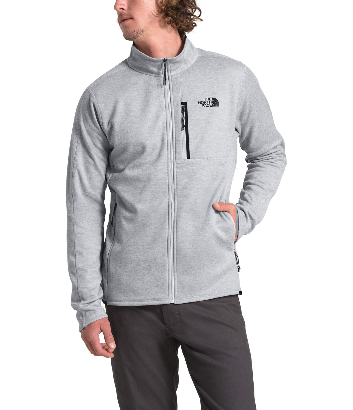 THE NORTH FACE Men's Canyonlands Full Zip, TNF Light Grey Heather, Medium