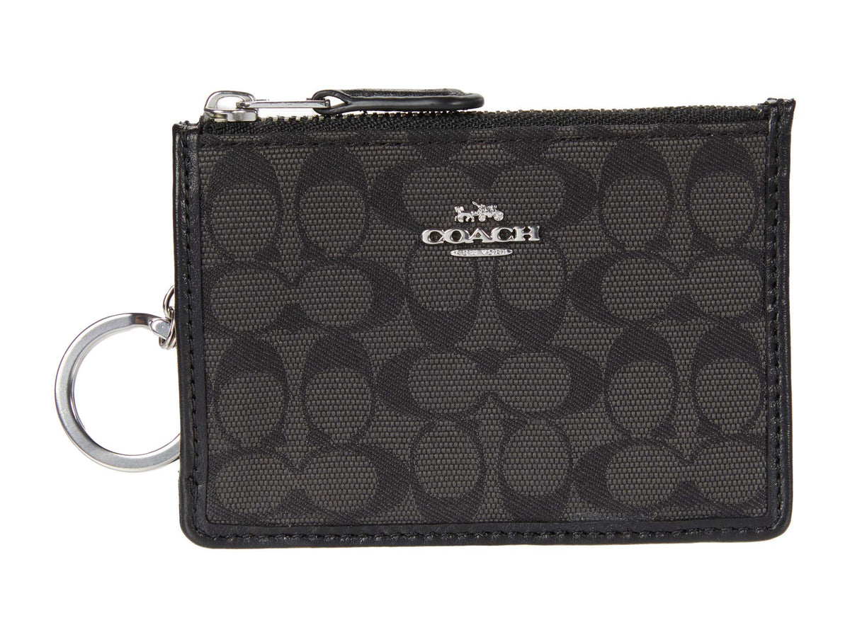 Coach Box Program New Signature Jacquard Mini ID Skinny Sv/Black One Size