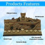 Majestic Giftware Ceramic Chanukah Candles - Butterfly & Floral Menorah (RM-MEN24) | Fits Standard Candles | Durable & Long-Lasting Quality | Hanukkah Menorah (12" x 4" x 4")