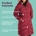 Marmot Women’s Montreaux Full-Length Parka | Down-Insulated, Water-Resistant, Berry Wine, Large