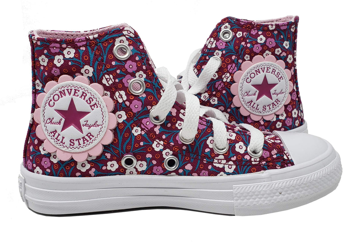 Converse Preschool Chuck Taylor All Star Hi Top Sneaker Rose Maroon/Cherry Blossom, Size 12