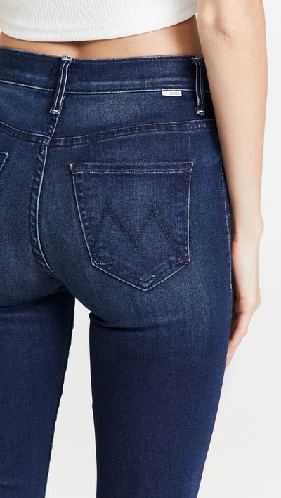 MOTHER Women's The Insider Crop Step Fray Jeans 29 Tongue in Chic