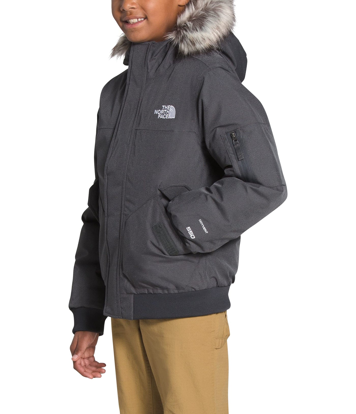 THE NORTH FACE Boys' Gotham Insulated Jacket, Asphalt Grey Heather, X-Small
