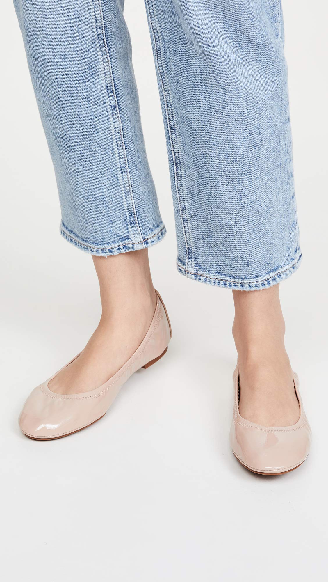 Tory Burch Women's Eddie Ballet Flats, Goan Sand, Pink, Tan, 9.5 Medium US