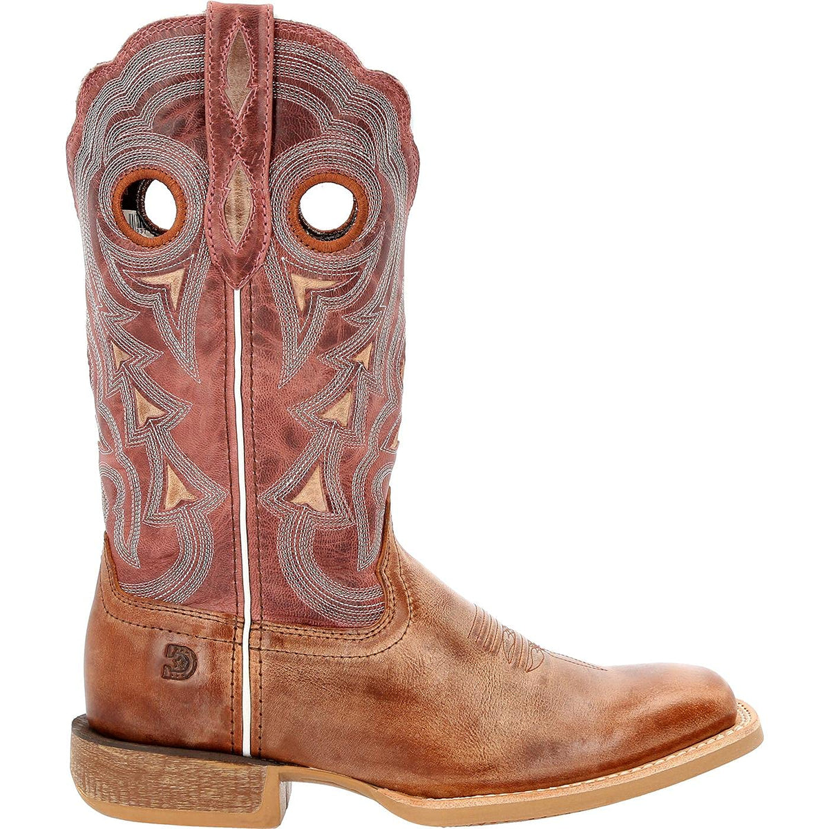 Durango® Lady Rebel Pro™ Women's Burnished Rose Western Boot, Dusty Brown Sky Blue, Size 9.5(M)