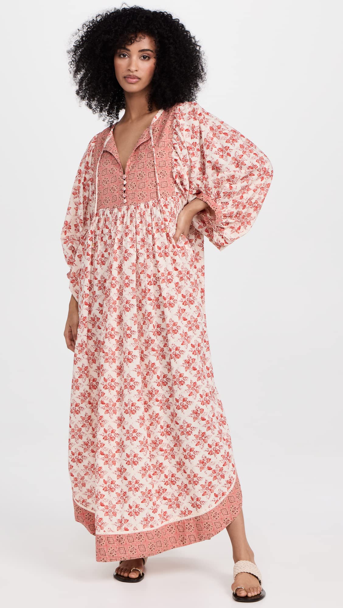 Free People Women's Hazy Maisy Maxi Dress X-Small Earth Combo