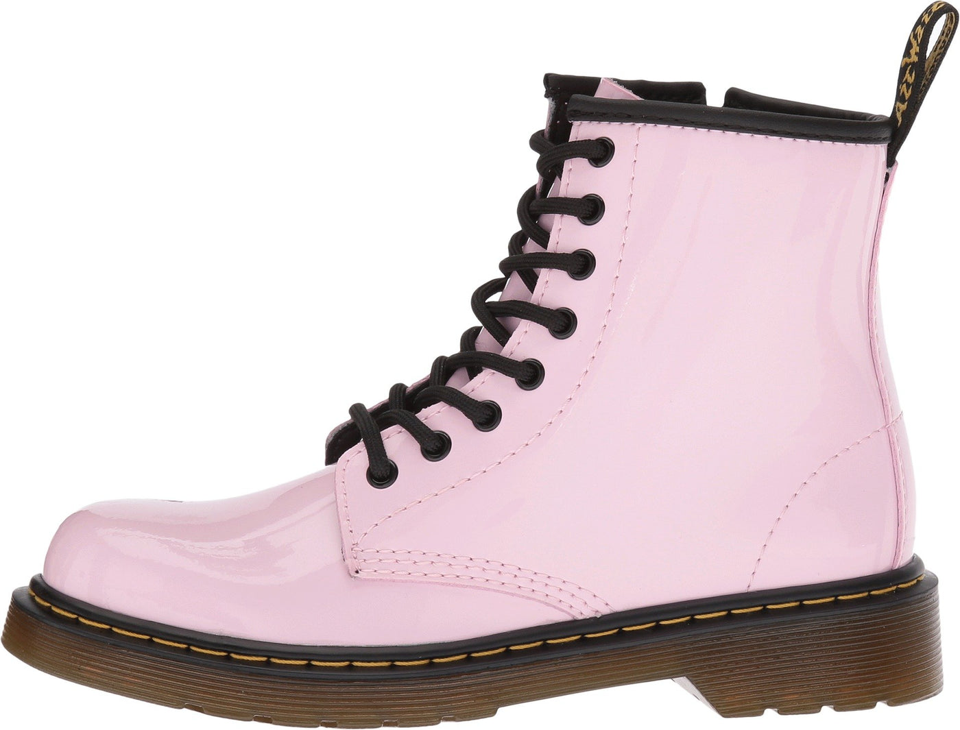 Dr. Martens Kid's Collection Women's Delaney Lace Boot Big, Baby Pink Patent Lamper, 2 UK (US 3 Little Kid) M