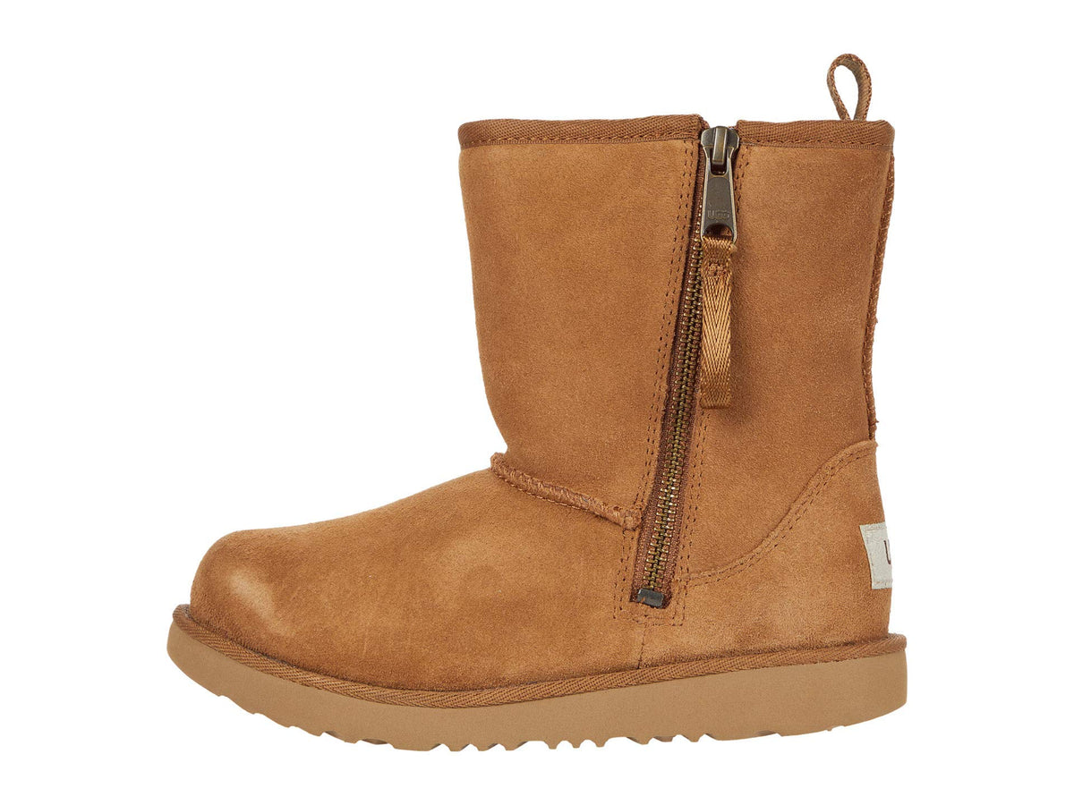 UGG Classic Short Dual Zip II (Toddler/Little Kid/Big Kid) Chestnut 13 Little Kid M