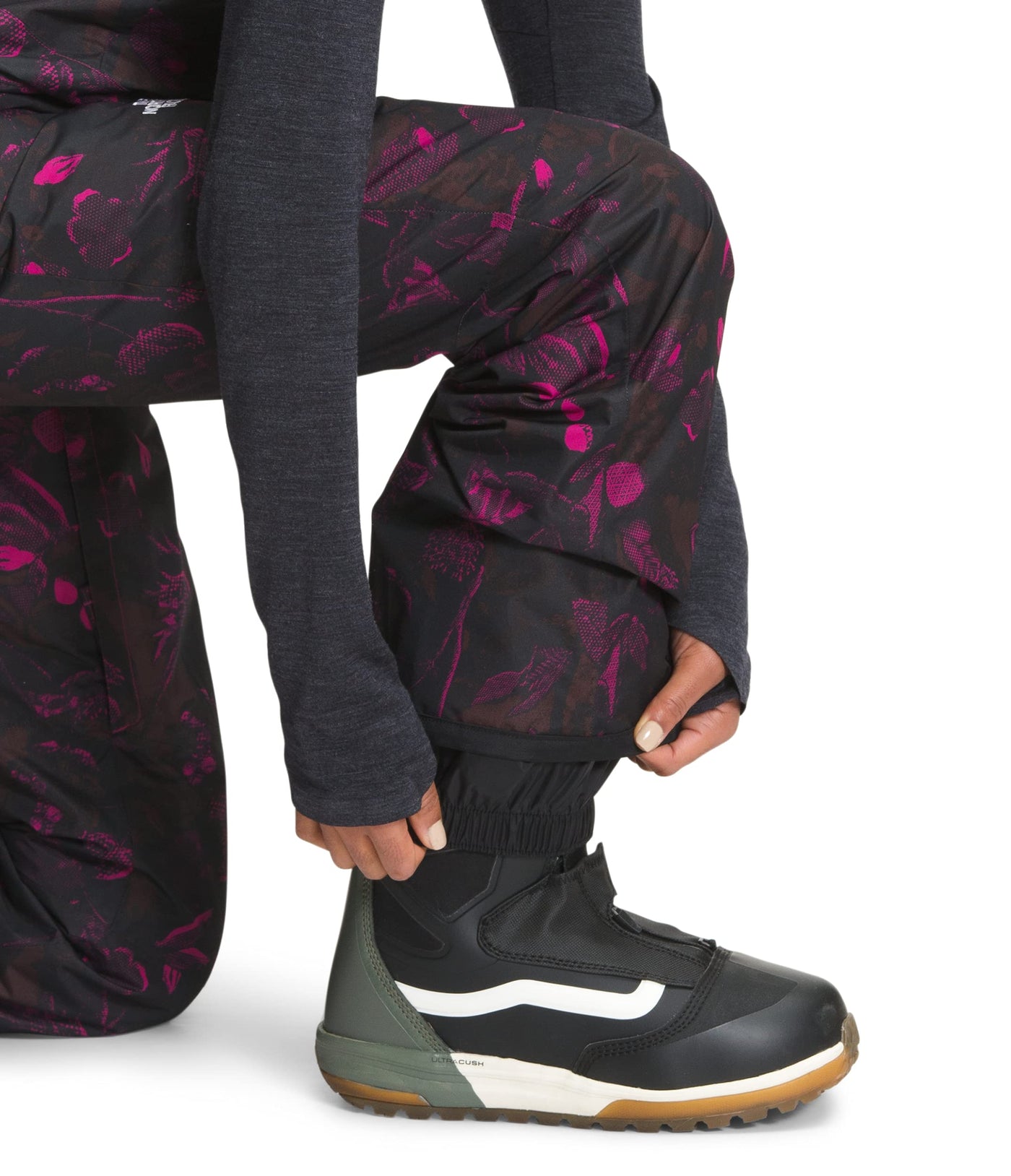 THE NORTH FACE Freedom Insulated Bib Pant - Women's Roxbury Pink Halftone Floral Print, XL/Reg