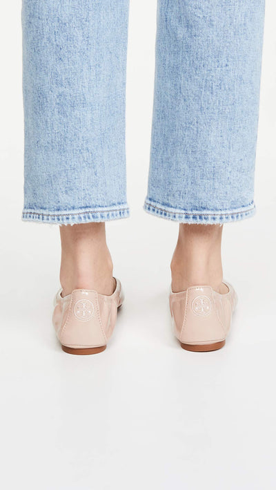 Tory Burch Women's Eddie Ballet Flats, Goan Sand, Pink, Tan, 7.5 Medium US