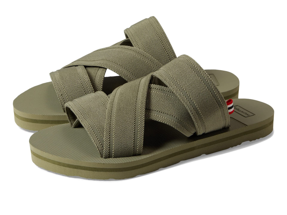 Hunter Womens Elastic Crossover Slide Lichen Green 10 M