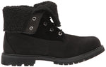 Timberland Women's Authentics Teddy Fleece Waterproof Fold-Down Nubuck Boot 10 Black