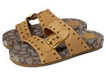 Coach Ally Suede Sandal Peanut/Oak 9.5 B (M)
