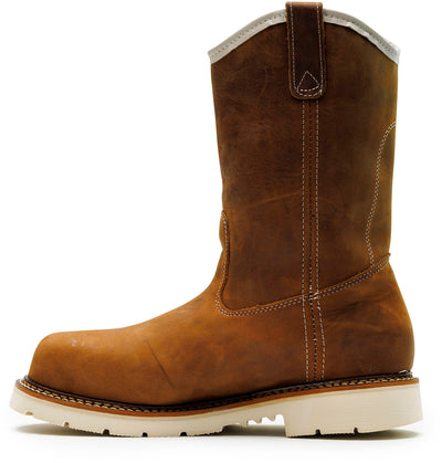 Thorogood American Heritage 11” Waterproof Steel Toe Wellington Boots for Men Made from Premium Leather with Slip-Resistant Heel Outsole and Comfort Insole, Crazyhorse - 7.5-2E