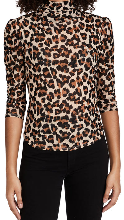 Free People Women's Gather Tee, Leopard Combo, Brown, Print, XS