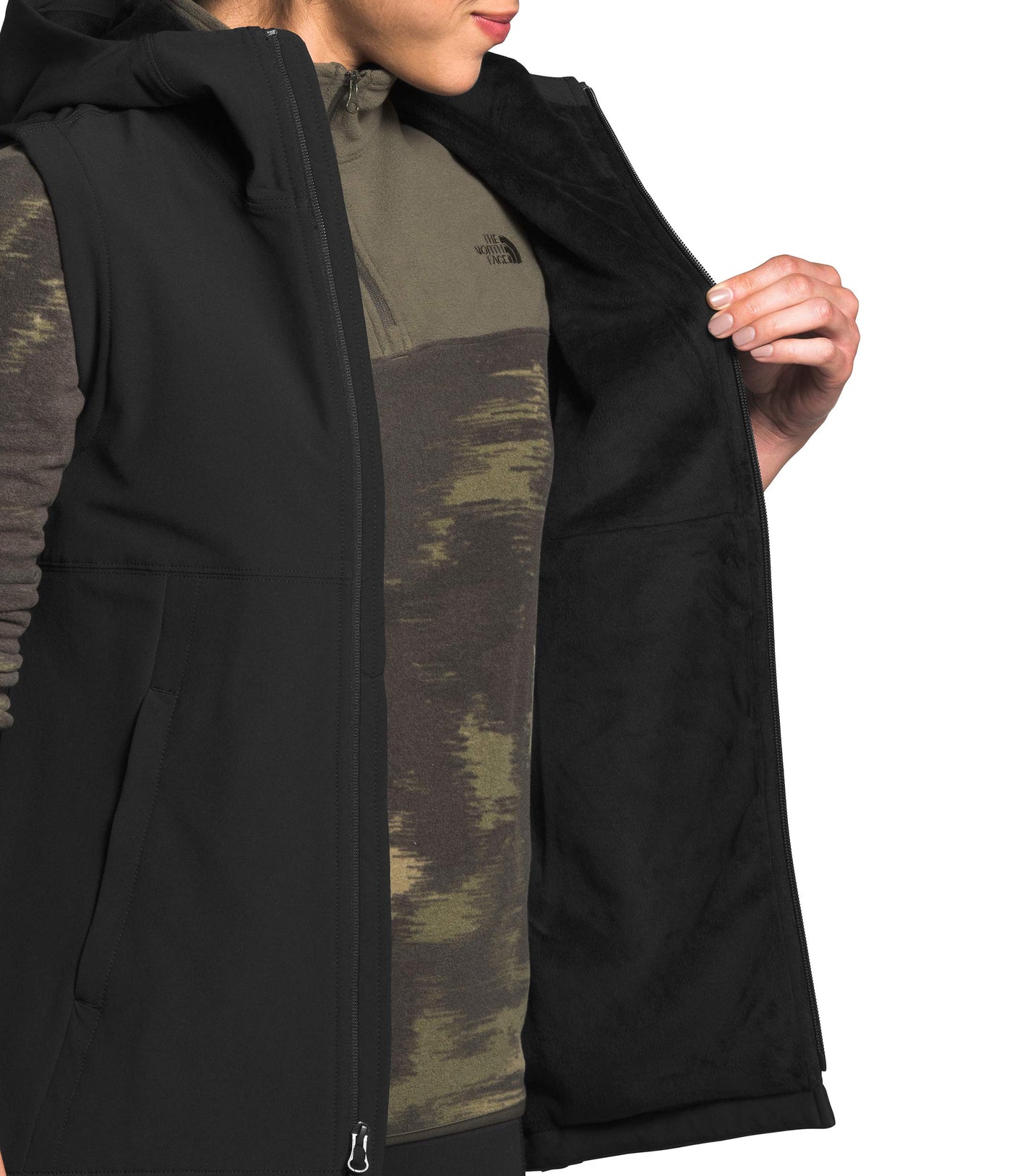 THE NORTH FACE Women's Shelbe Raschel Hooded Vest, TNF Black, X-Large