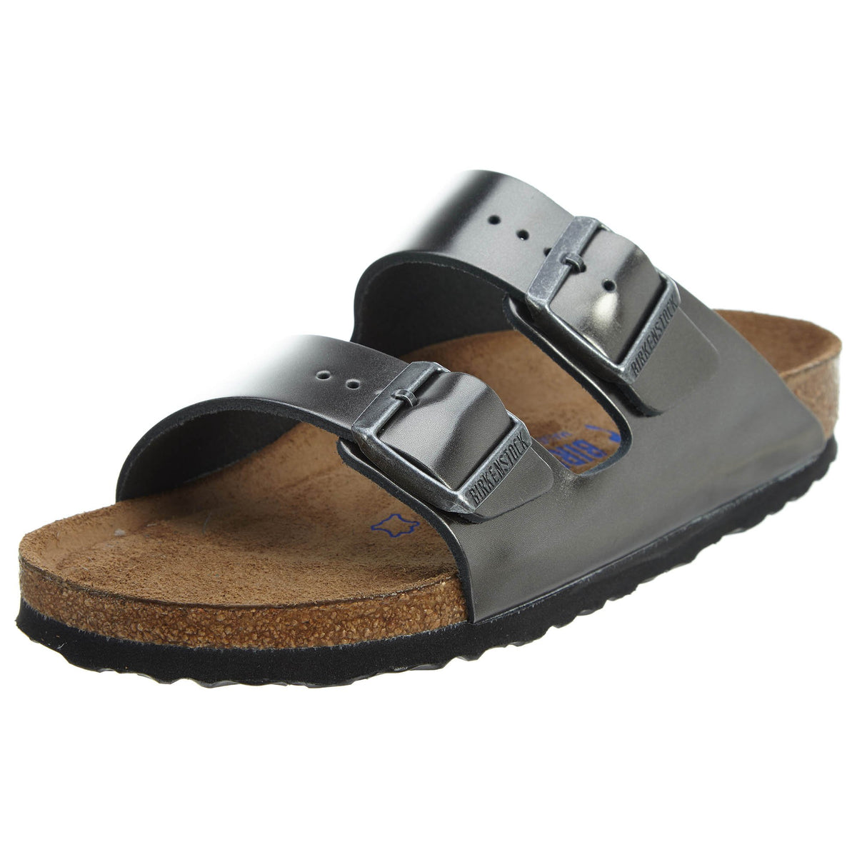 Birkenstock Women's Arizona Soft Footbed Sandals, Metallic Anthracite, 9-9.5 Narrow