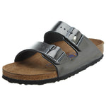 Birkenstock Women's Arizona Soft Footbed Sandals, Metallic Anthracite, 9-9.5 Narrow