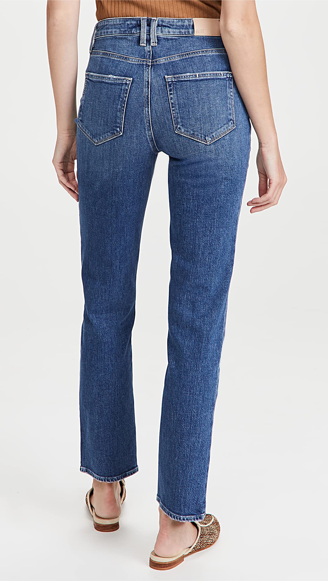 PAIGE Women's Stella Straight Jeans, Roadhouse, Blue, 24