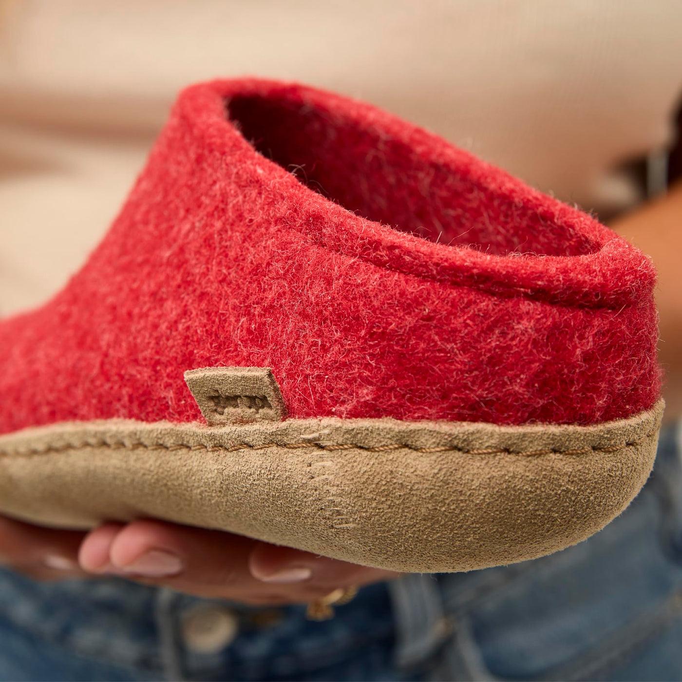 GLERUPS Slip On Slippers Women and Men with Rubber Sole | Unisex Slip-on Wool Slipper Shoes Women Men | Comfy Outdoor Indoor Slippers | Cozy Gents and Ladies Slippers