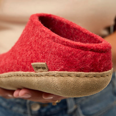 GLERUPS Slip On Slippers Women and Men with Rubber Sole | Unisex Slip-on Wool Slipper Shoes Women Men | Comfy Outdoor Indoor Slippers | Cozy Gents and Ladies Slippers