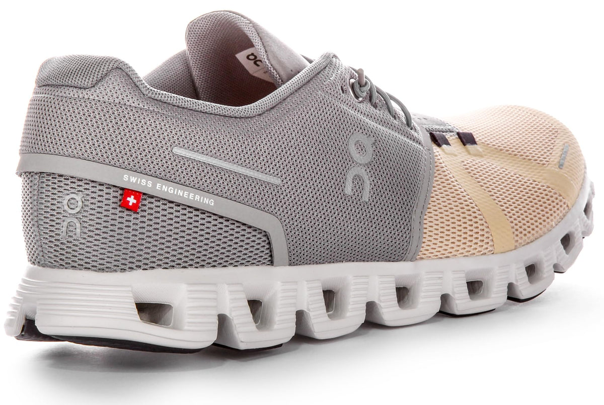 On Men's Cloud 5 Running Sneakers (Fog/Savannah, US Footwear Size System, Adult, Men, Numeric, Medium, 12.5)