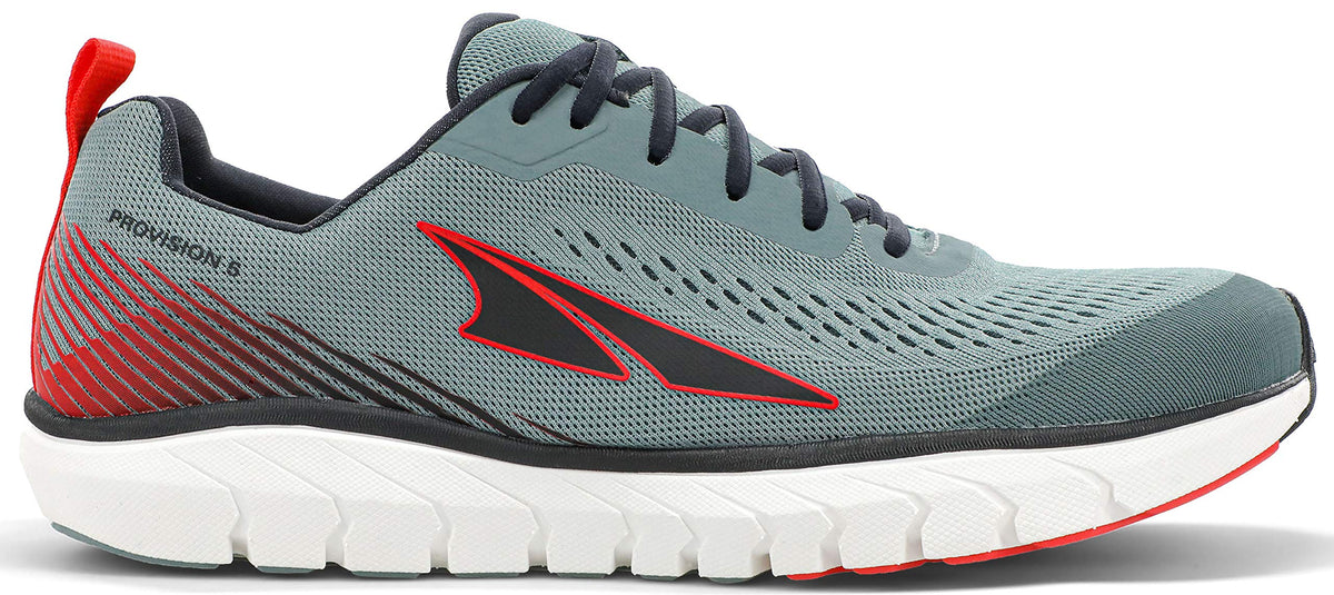 ALTRA Men's Provision 5 Road Running Shoe, Light Gray/Red, 8