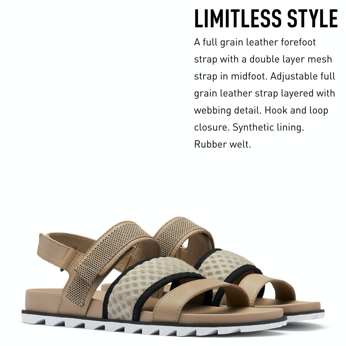 Sorel Women's Roaming Decon Slingback Sandals - Omega Taupe, Black - Size 5