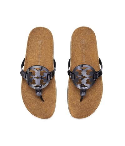 Tory Burch Women's Miller Cloud Sandals, Perfect Black/Natural, 6 US