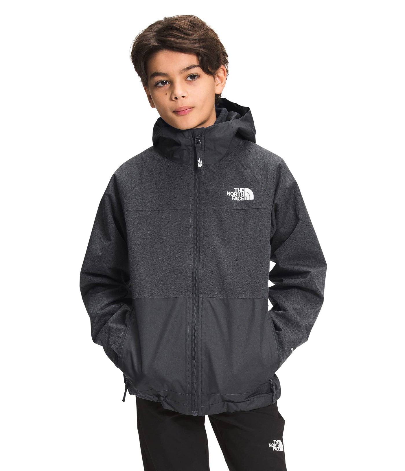 THE NORTH FACE Boys' Vortex Triclimate Jacket, Asphalt Grey White Heather, Small