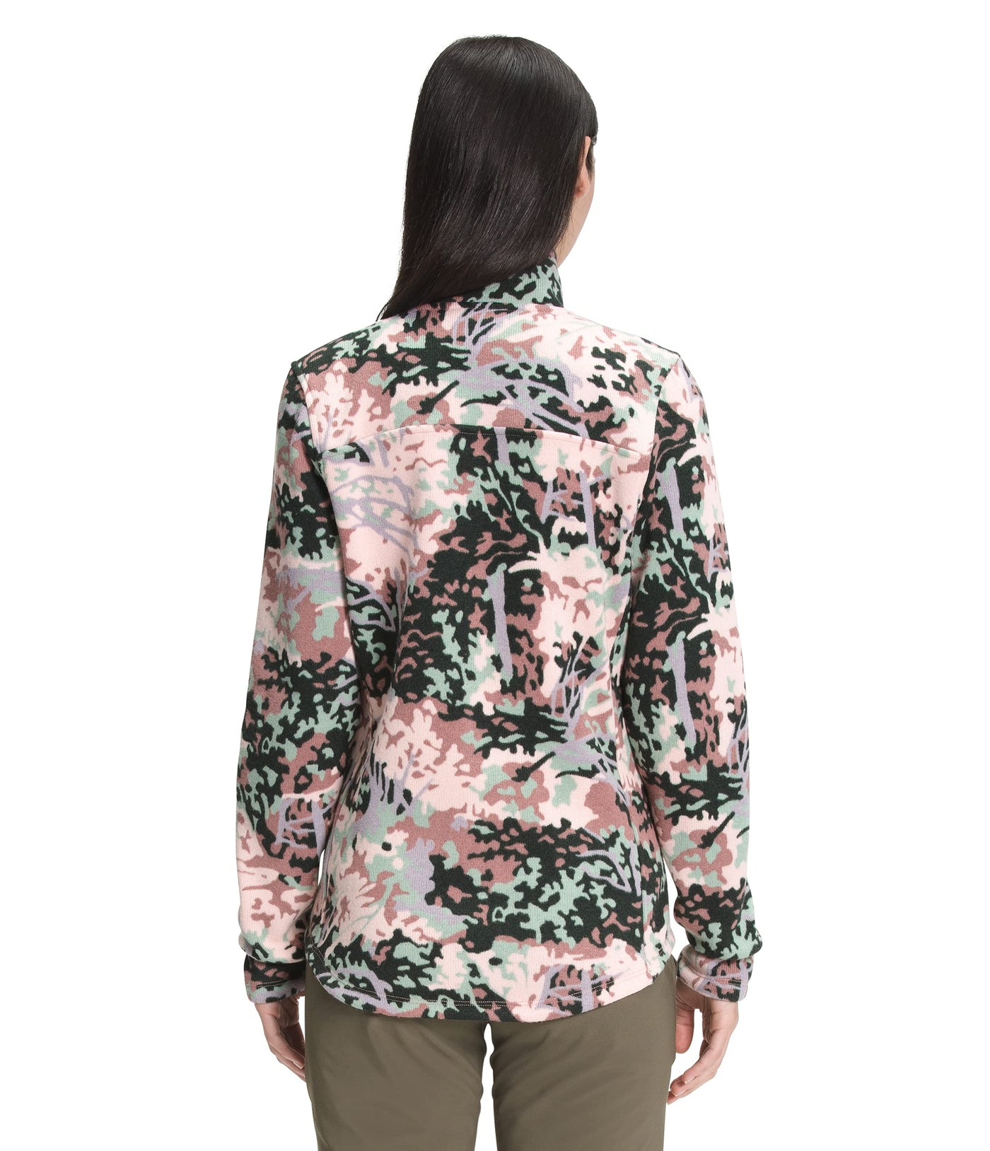 THE NORTH FACE Women's Printed Crescent Full Zip, Laurel Wreath Green Canvas Print, S