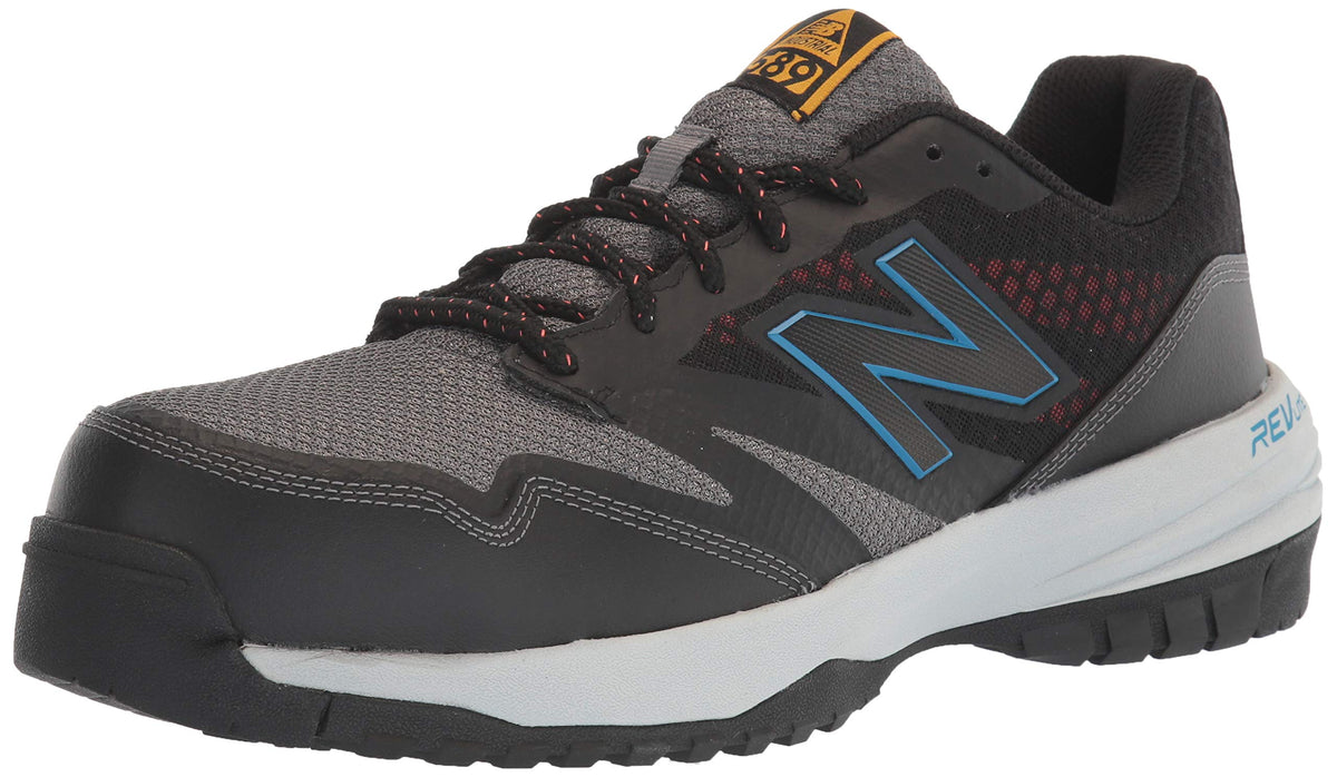 New Balance Men's Composite Toe 589 V1 Industrial Shoe, Black/Toro Red, 9 X-Wide