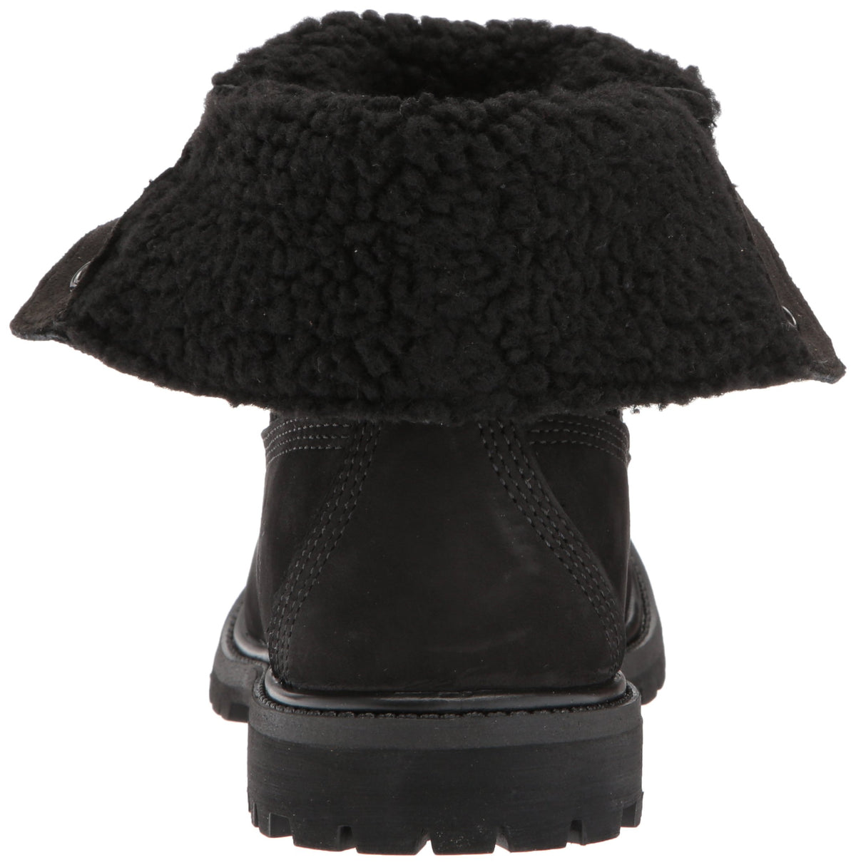 Timberland Women's Authentics Teddy Fleece Waterproof Fold-Down Nubuck Boot 10 Black