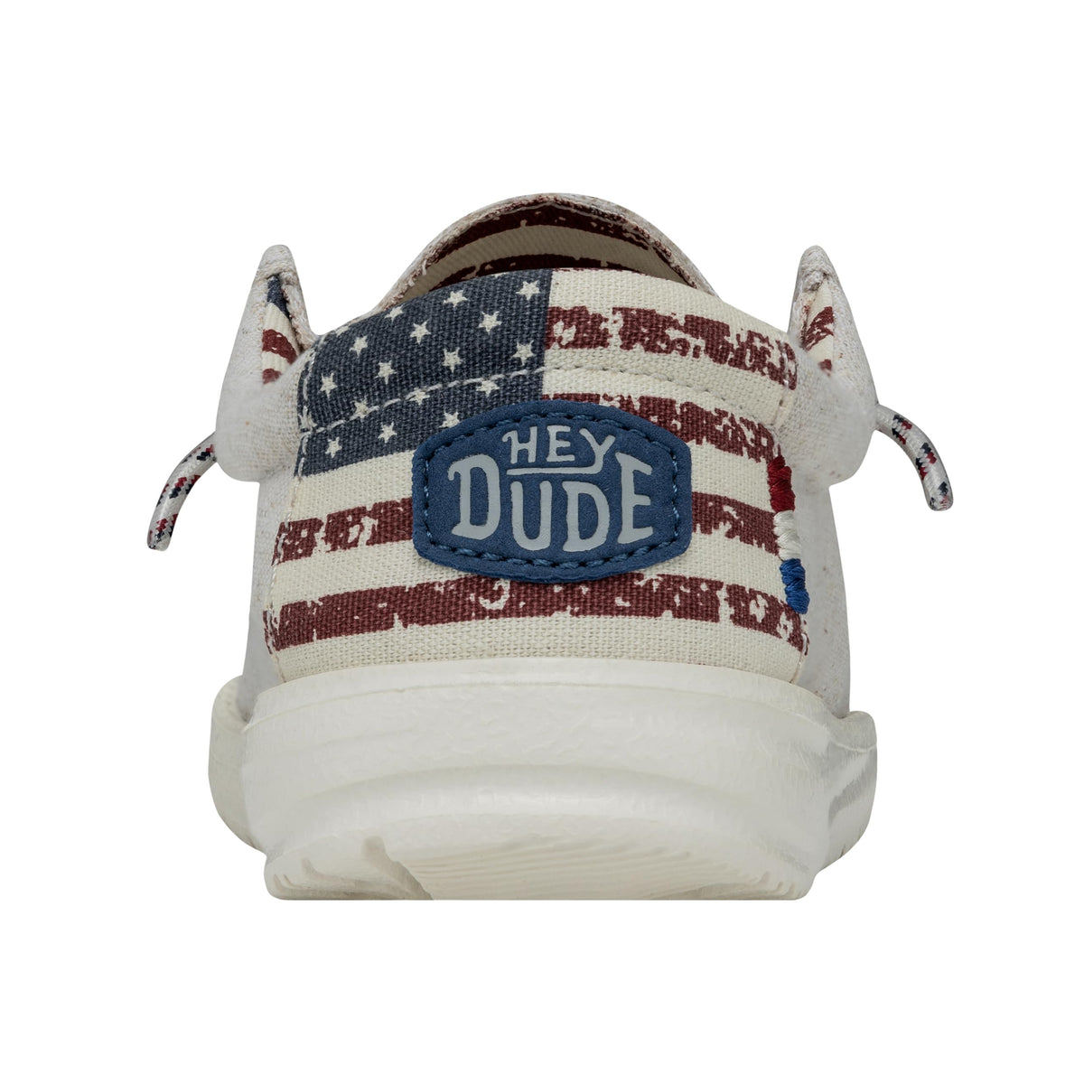 HEYDUDE Boy's Wally-Toddler Patriotic Off White Patriotic Size 5 | Youth's Shoes | Youth Slip-on Loafers | Comfortable & Light-Weight