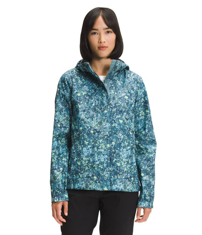 THE NORTH FACE Women’s Venture 2 Waterproof Hooded Rain Jacket (Standard and Plus Size), Beta Blue Lichen Print, Large