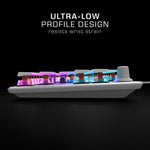ROCCAT Vulcan TKL Pro PC USB-C Gaming Keyboard, Linear Optical Titan Switch, AIMO RGB Lighting, Tenkeyless Mechanical Feel Speed Keystroke, Low Profile Ergonomic Design for Wrist Rest Support, White