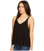 Free People Dani Tank Top for Women - Thin Shoulder Straps with Sleeveless Construction, and Lightweight Slouchy Fit Tank Black 2XS (Women's 00) One Size