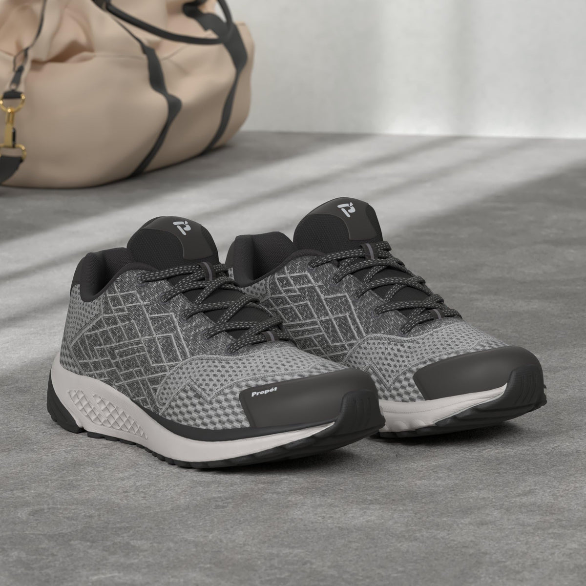 Propét Women's One Sneaker, Black/Silver, 13 Narrow US