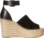 Marc Fisher LTD Adalyn Espadrille Wedge Black Suede 10